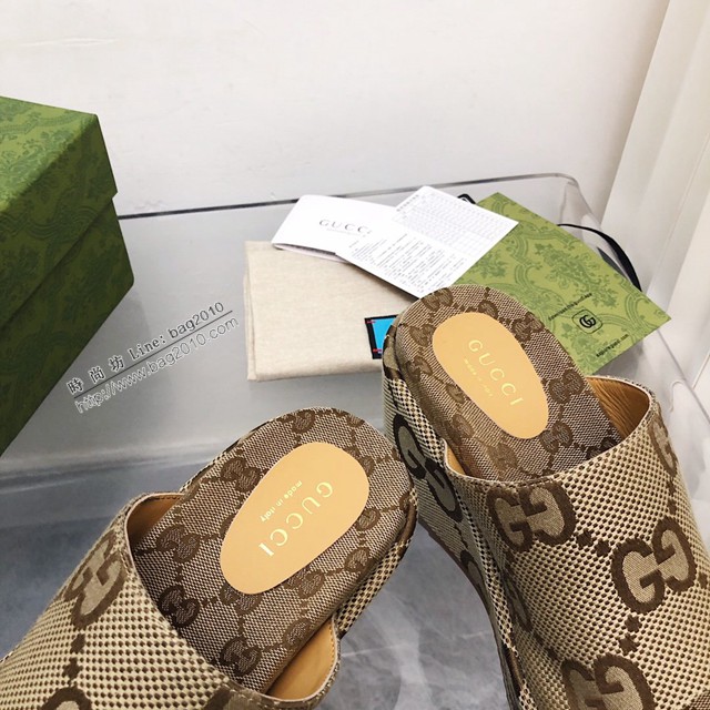 Gucci/Summer最新限量厚底拖鞋 gucci古馳新顏色拖鞋 dx3538